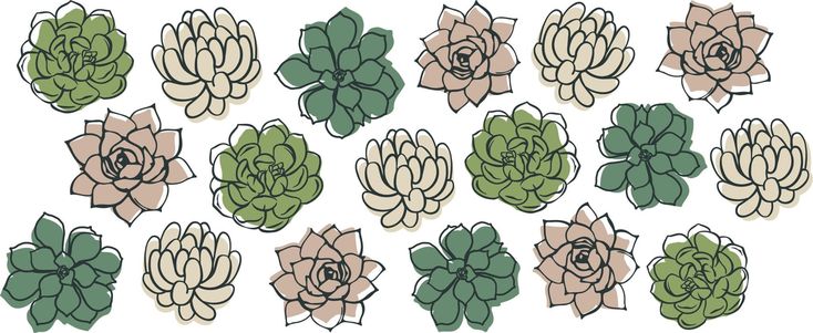 Tazza in Ceramica con Motivo Succulente ad Acquerello