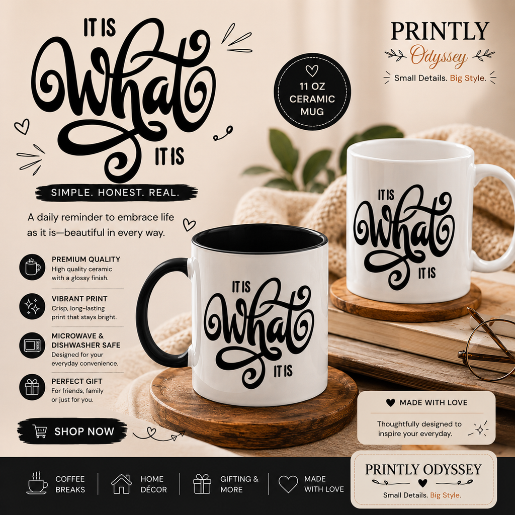 Typography Ceramic Coffee Mug