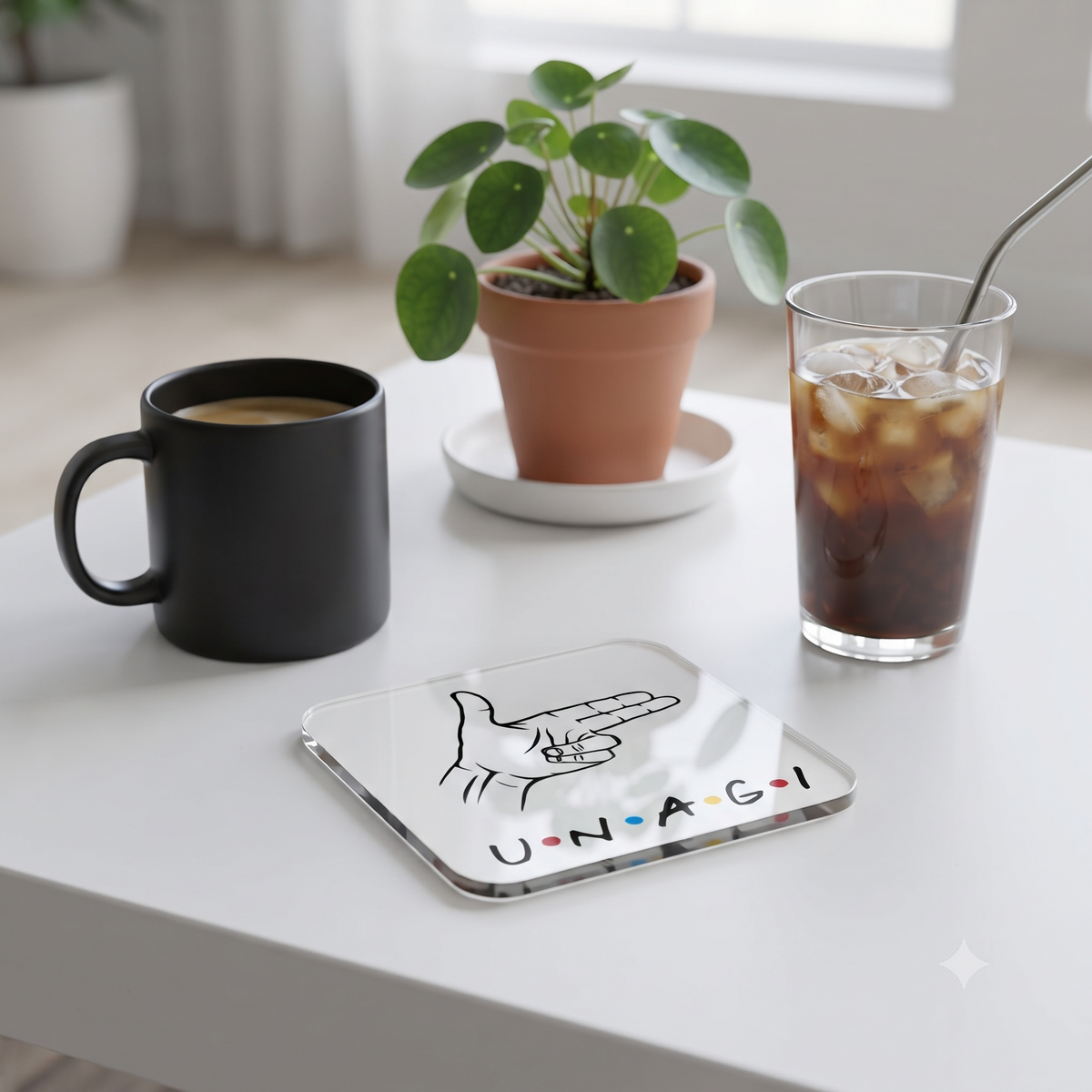 Ross Geller Unagi Gesture Drink Coaster