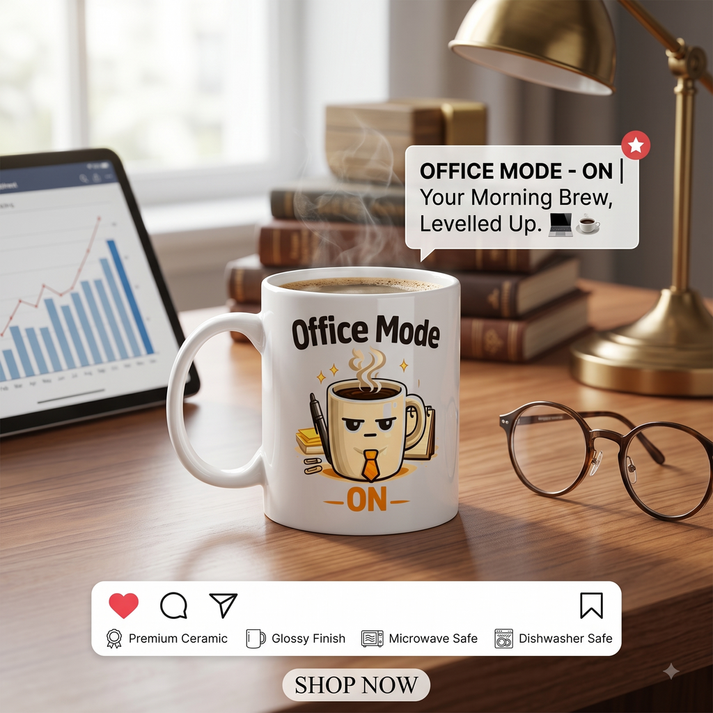 "Office Mode ON" Work Humor Ceramic Coffee Mug