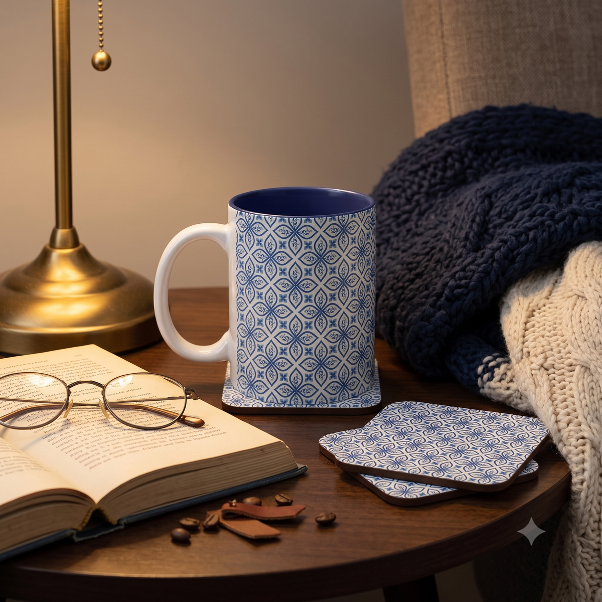 Moroccan Floral Lattice Print Ceramic Tea & Coffee Mug