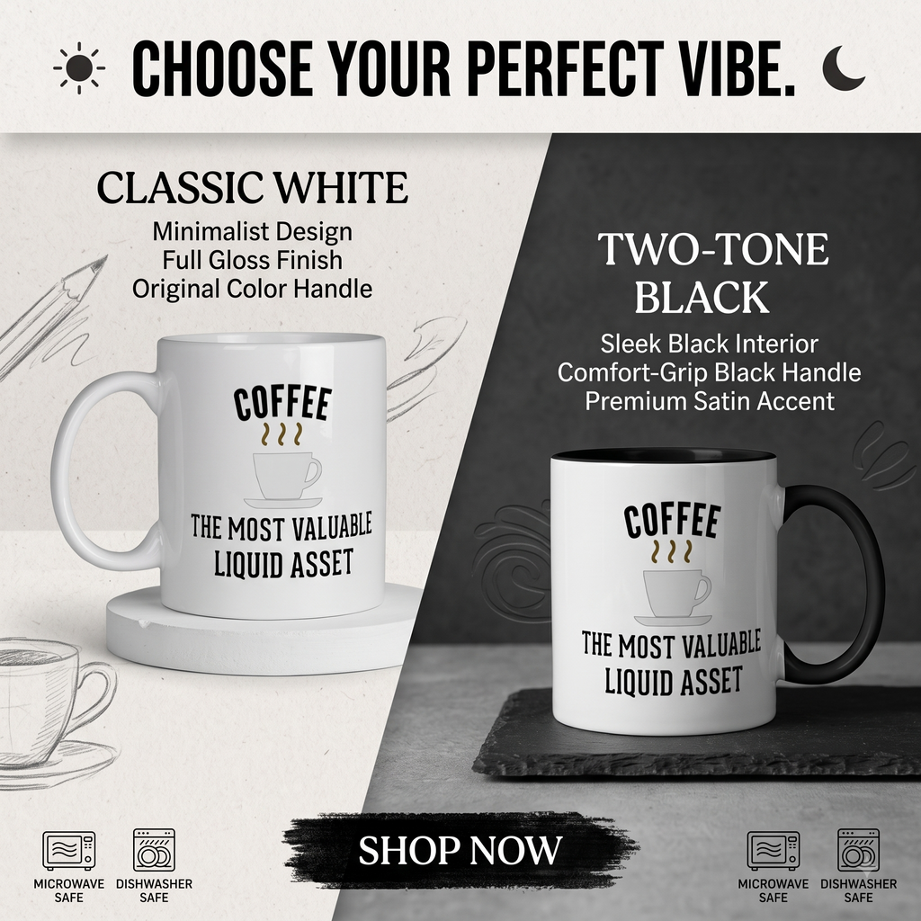 Finance & Investor "Most Valuable Liquid Asset" Coffee Mug