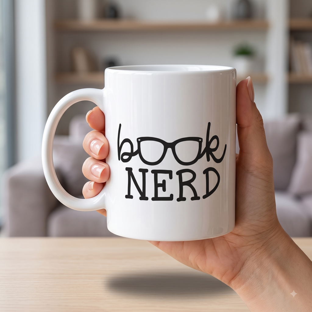 "Book Nerd" Funny Book Lover Ceramic Coffee Mug