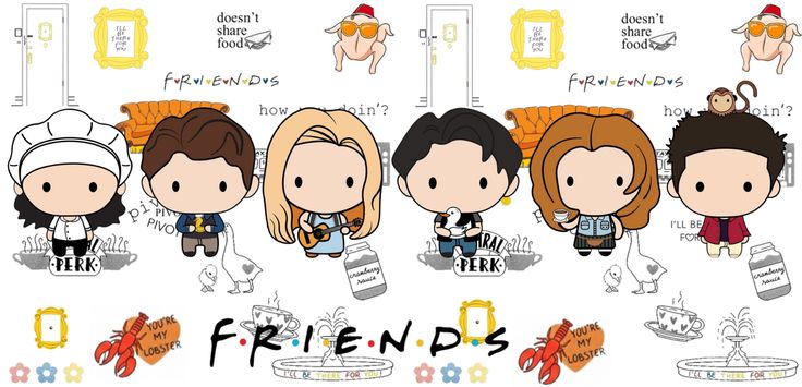 Friends Chibi Character Coffee Mug