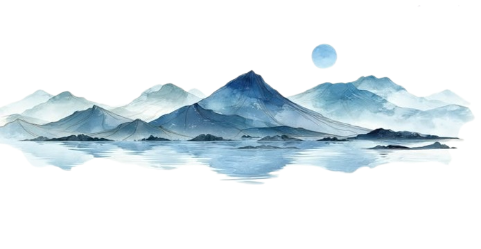 Blue Watercolor Mountain Mug | Zen Nature Coffee Cup