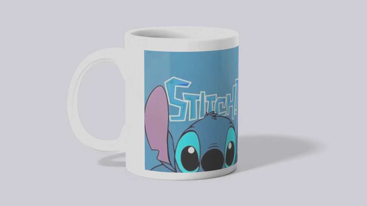 Cute Stitch Inspired Blue Ceramic Coffee Mug (11oz)
